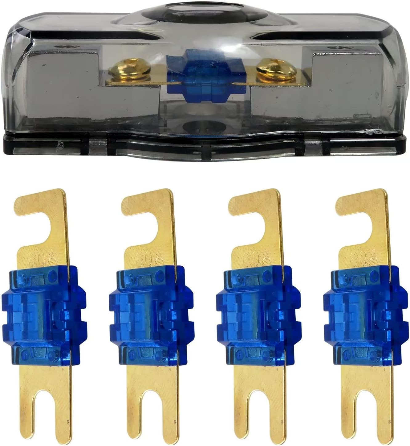 5 Pack 48 Gauge Nickel Plated Mini ANL Fuse Holder Fuse Holder Bolton Fuse