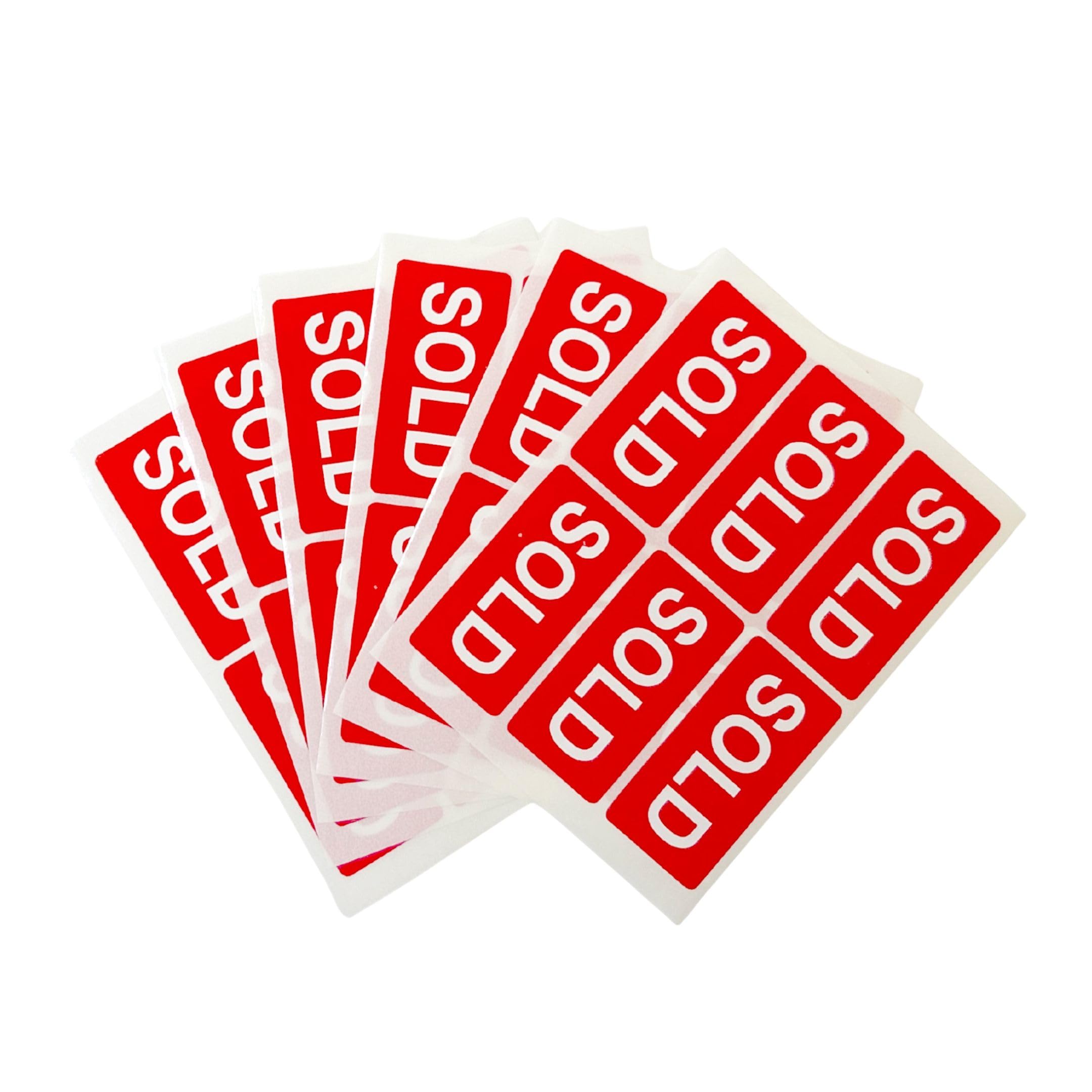 Pack of 42 Sold Self Adhesive Labels 25x50mm
