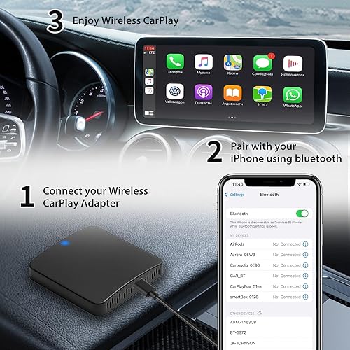 Miniatura 4 de Magic Box Carplay Q-Zinkopoo Wireless Android Auto Adapter Support NetflixYouTubeHuluDisney, Ai Box Lite Wireless Carplay 2023 para coche CarPlay