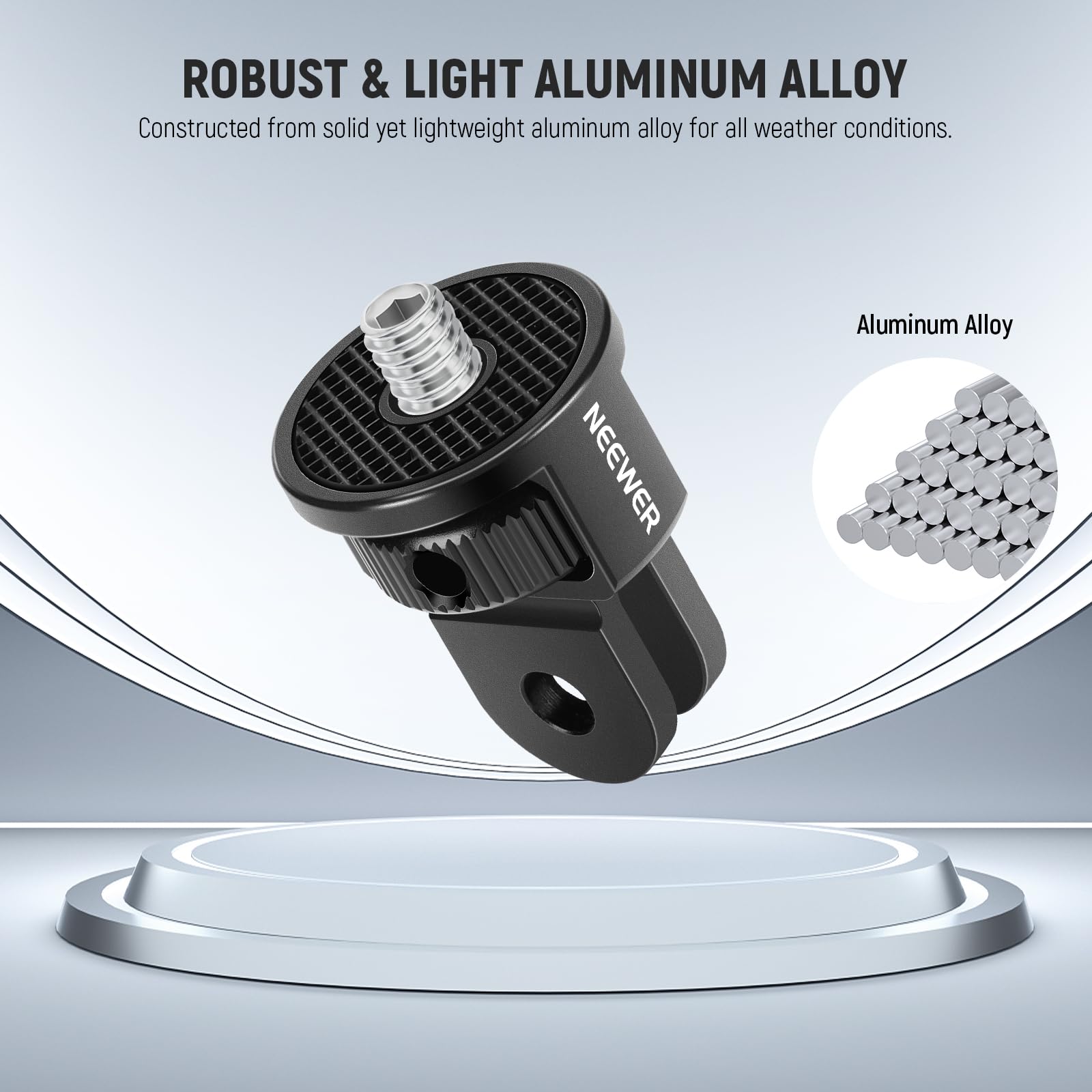 Neewer Adapter do montażu kamery sportowej ze śrubą 1/4 cala ze stopu aluminium kompatybilny z GoPro Hero 13 12 Insta360 X4 X3 DJI Osmo Pocket 3 Creator Combo klatka na telefon, GP-7