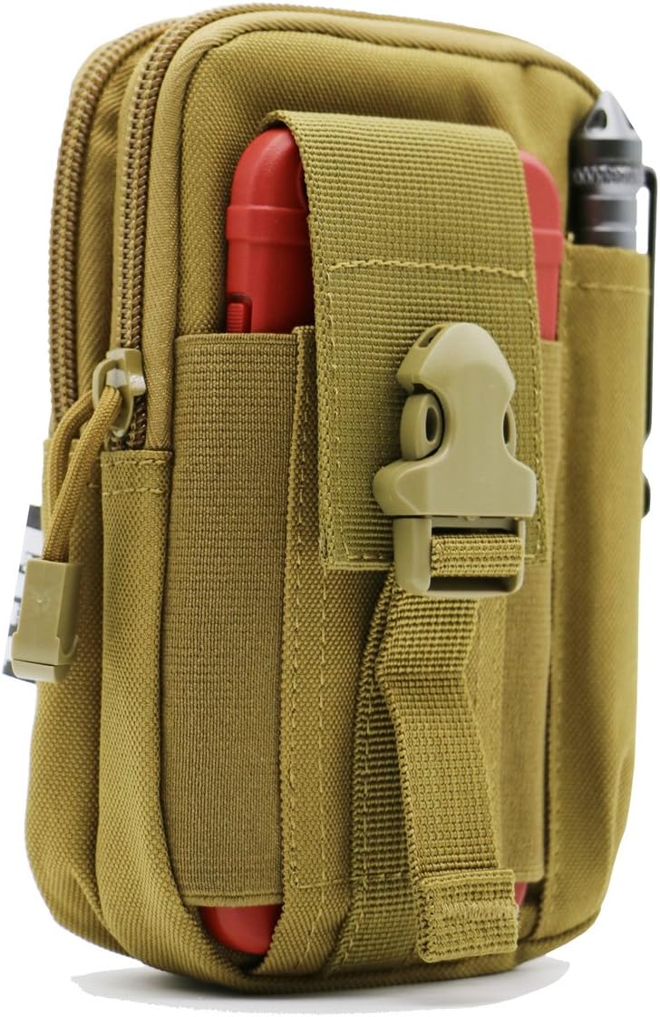 LefRight Tactical Molle Pouch EDC Utility Gadget Outdoor Men Waist Bag with Phone Belt Clip Holder Holster for iPhone 6s/7/X S21 Moto Z Force Play