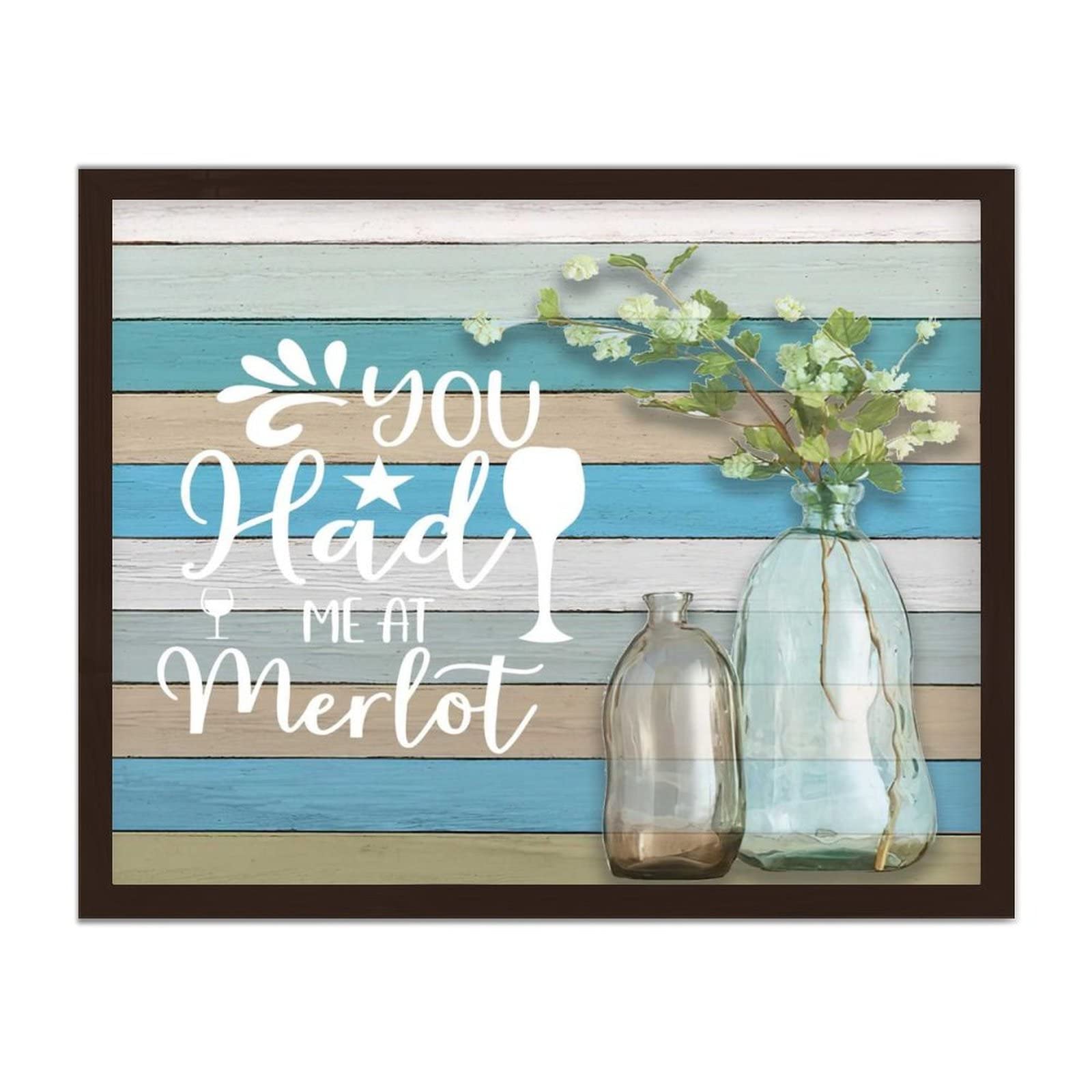 Plaque en bois You Had Me at Merlot pour habiller un mur de cuisine vide