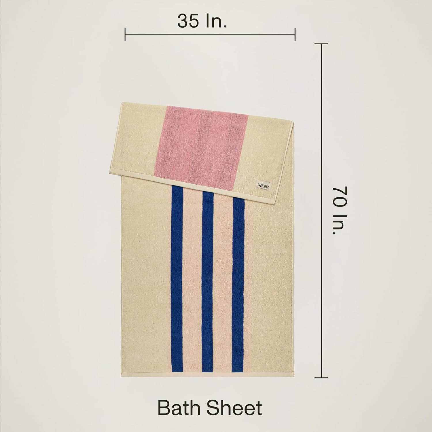 Everlayer Luxury Bath Sheets - Reversible 2 in 1 Design, 35"x 70", 1 Piece, 550 GSM - 100% Combed Cotton, Ultra Soft, Thick & Plush Bath Sheet, Made in Portugal (Calamine Sky-Janus)