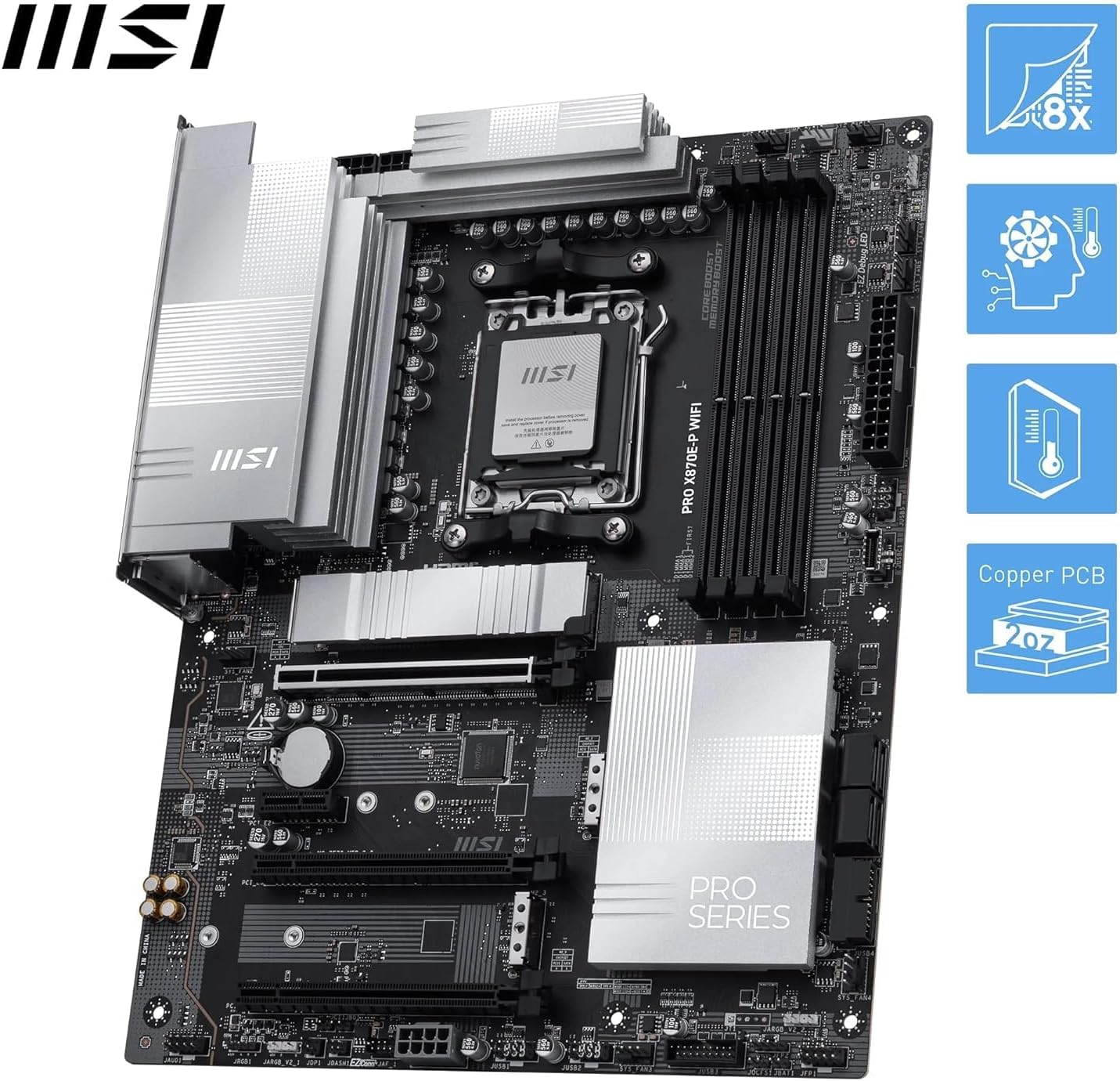 MICRO CENTER AMD Ryzen 9 9950X3D CPU Processor with MSI PRO X870E-P WiFi Motherboard (ATX, AM5, DDR5, PCIe 5.0 x16, M.2 Gen5, Wi-Fi 7)