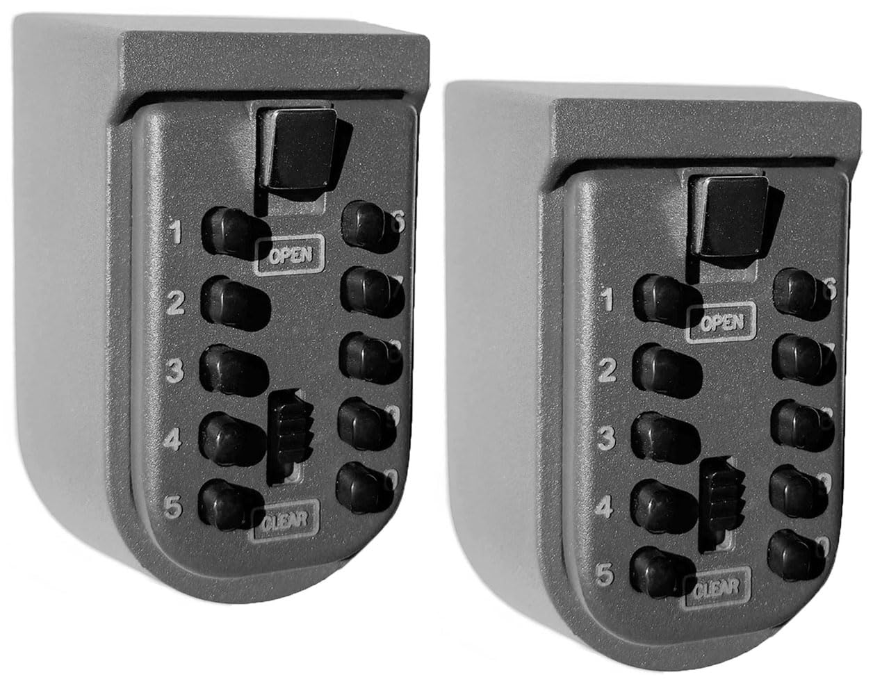 Key Lock Box Wall Mount, Lock Box for Keys with Code Home Security Lock Box, Waterproof Property Management and Realtor Lockboxes, 10 digits Push Button Key Storage Box 2 Pack