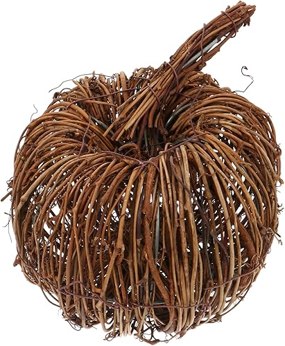 Miniatura 1 de SEWACC Calabaza artificial de mimbre de ratán decoración de calabaza bola de vid, adorno de calabaza para Halloween, Acción de Gracias, cosecha de