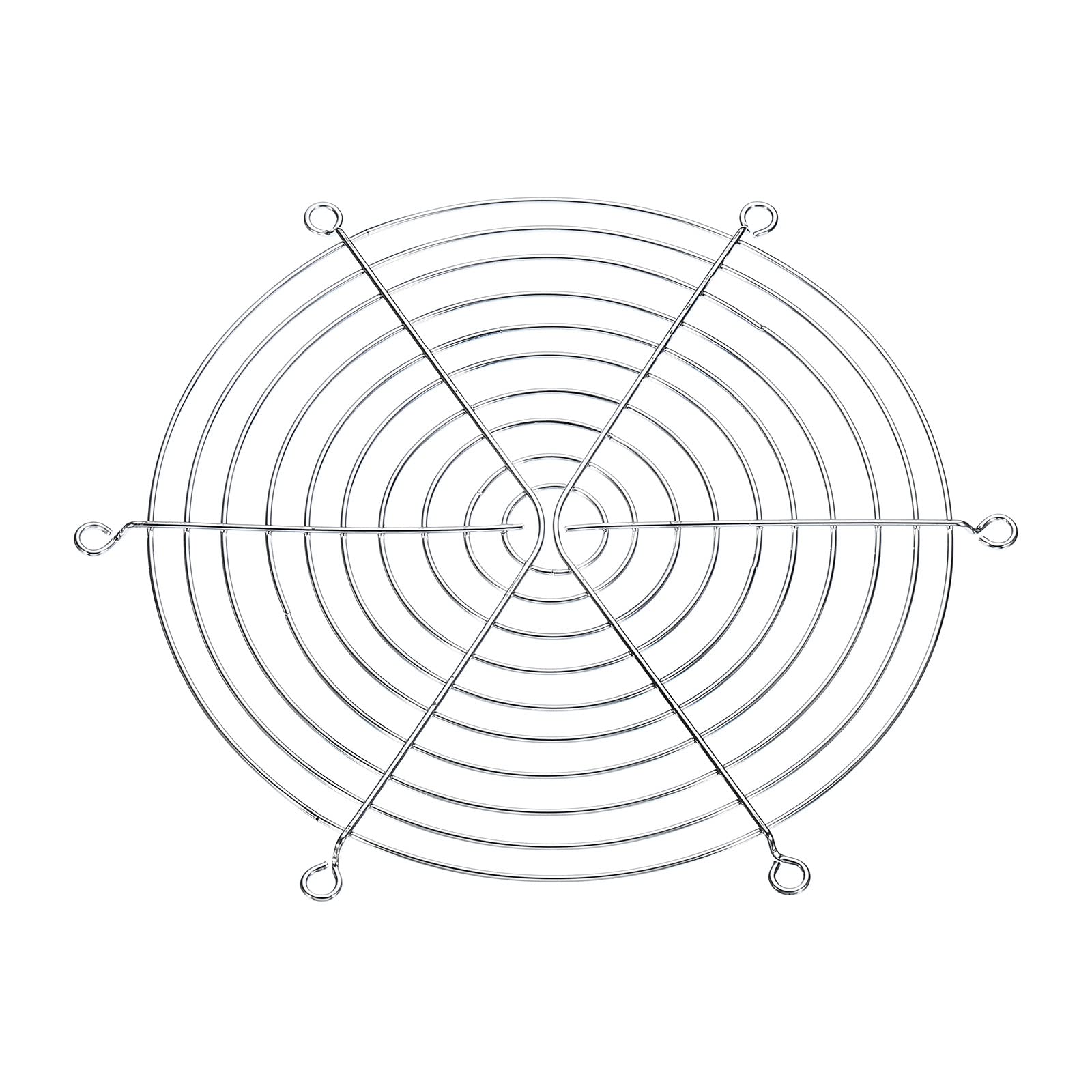 PATIKIL 220mm Ventola Dito Griglia, 2pz Metallo Griglia Protezione Protezione con Vite per Ventola Copertura Protettiva Fai-da-Te, Argento