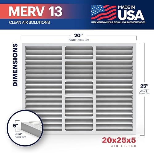 Miniatura 302 de BNX MERV 13 - Filtro de aire plisado electrostático, 20 x 23 x 1 pulgadas (6 pzas), fabricado en EE. UU., filtros de aire HVAC para alergias, polen