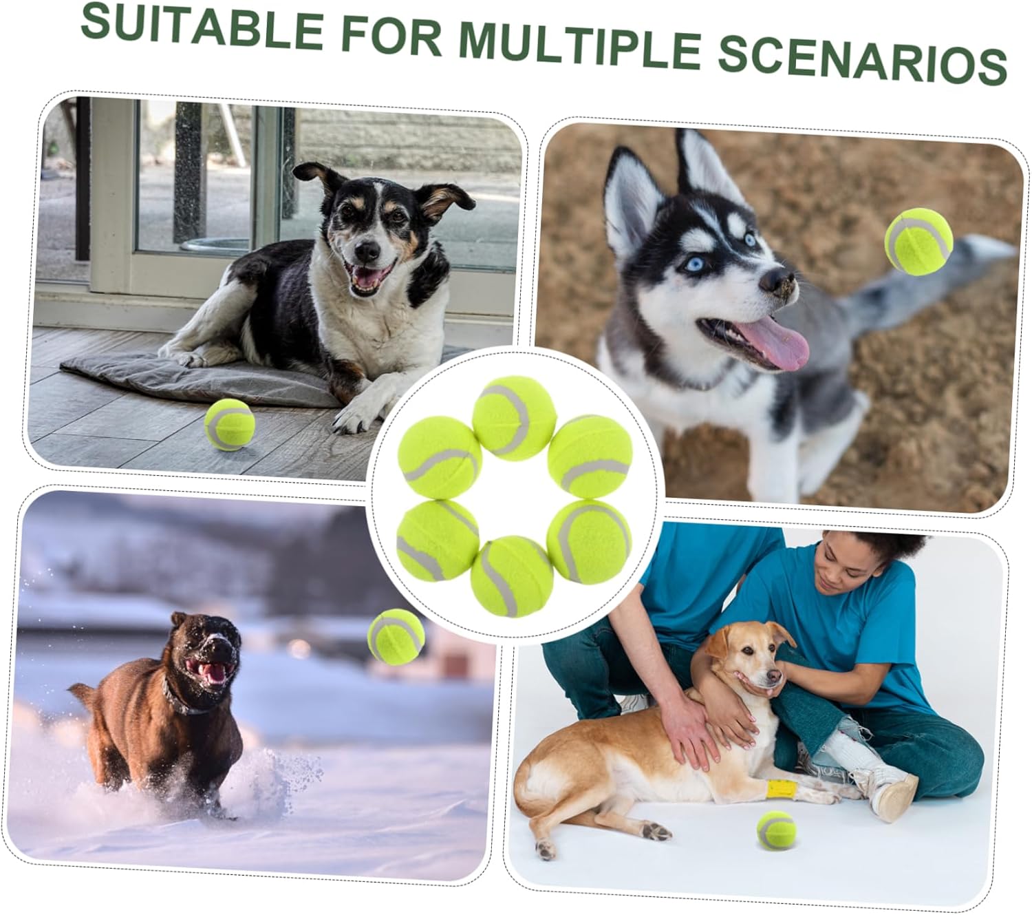 22pcs Dog Bouncy Tennis Balls Durable Rubber Chew for Large Medium Small Dogs Interactive Training Play Balls for and Exercise Activities