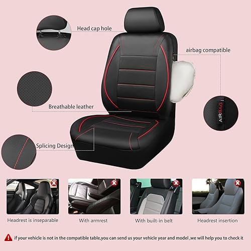 Miniatura 5 de CAR PASS - Fundas para asiento universal., Negro y rojo