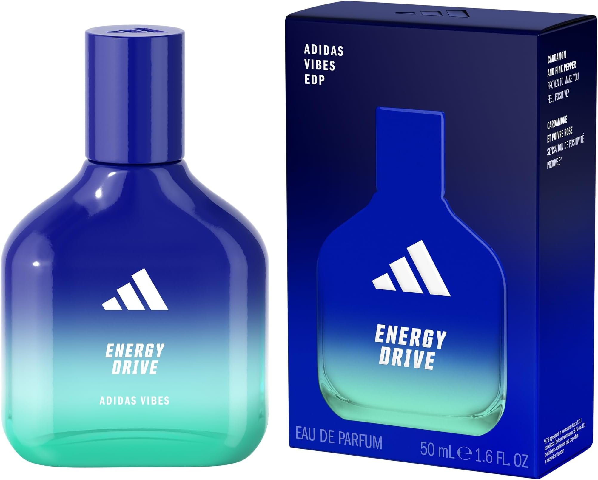 Vibes Energy Drive Eau de Parfum 1.6 fl oz (Pack of 1), Notes of Fougere, Lavender, and Vanilla, Unisex Fragrance, Long Lasting, Sporty Fragrance, Travel Size