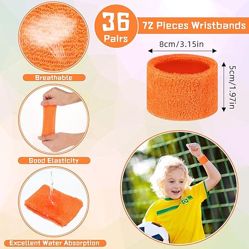 Miniatura 2 de 72 muñequeras a granel para niños, regalos de Navidad, Día de San Valentín, bandas de sudor de rizo de algodón, pulseras para fanáticos de los