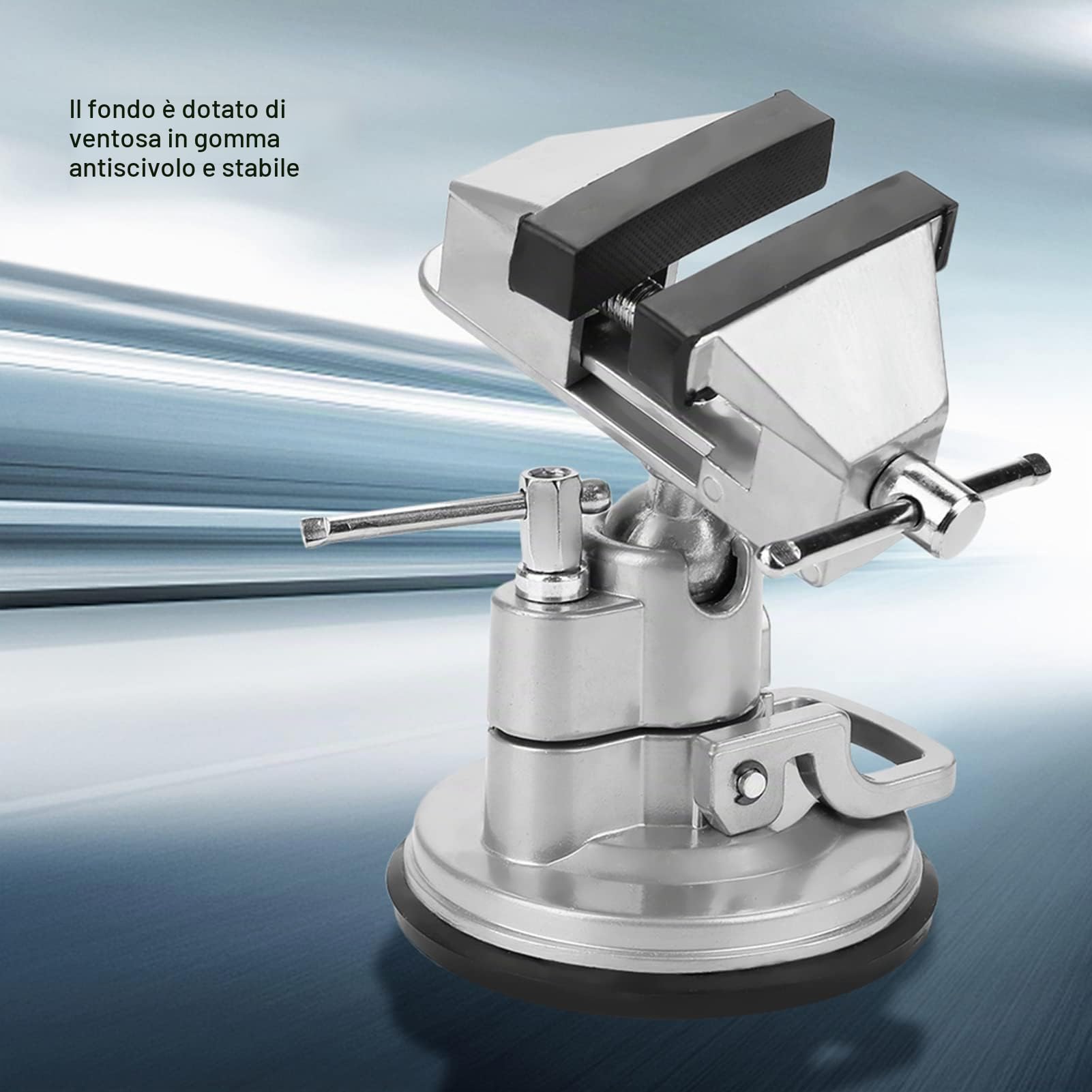 Morsa tavolo, mini morsetto tavolo, piccola morsa a ventosa, girevole a 360°, per banco lavoro, riparazioni, modellazione, saldatura e fai te