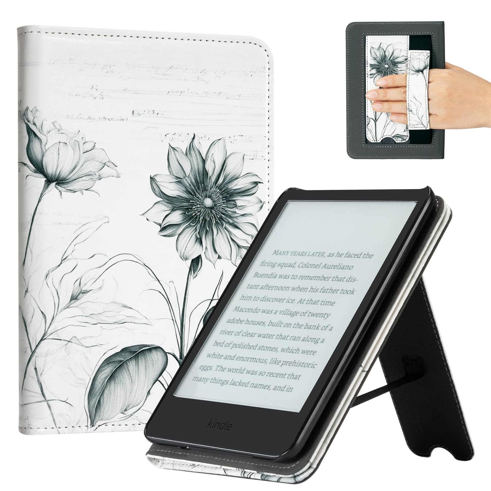 CoBak Case with Stand for for 6" Kindle (2024 & 2022, 11th Gen) – PU Leather Smart Cover with Auto Sleep/Wake & Hand Strap, Premium Protective Case for Kindle Basic-image-23