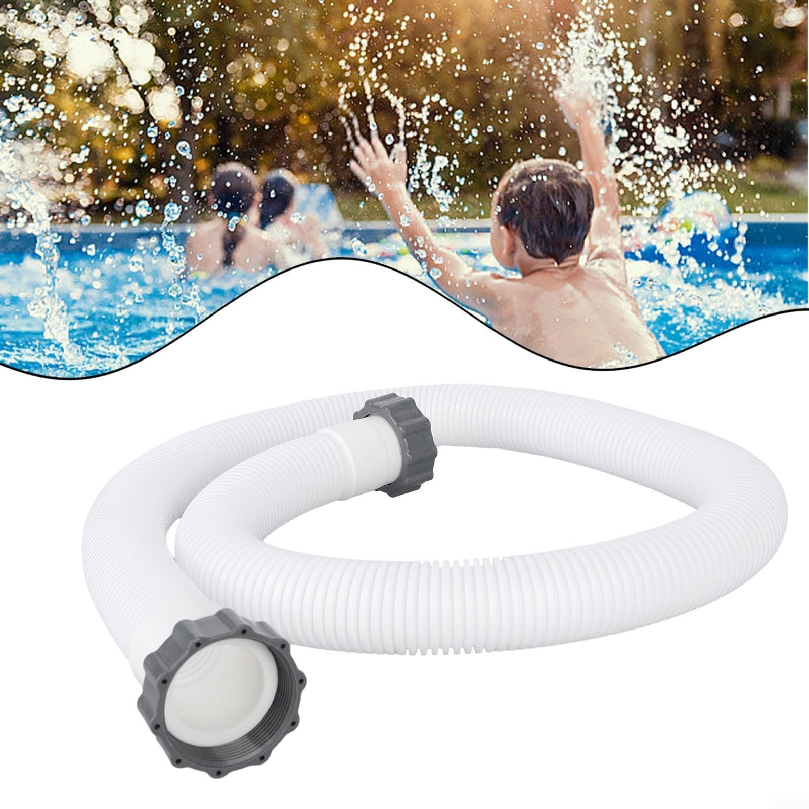 2 pièces de tuyau de piscine pour Intex 29060E, tuyau de remplacement de filtre de piscine de 59 pouces de long avec écrou pour Ø 38 mm de piscine