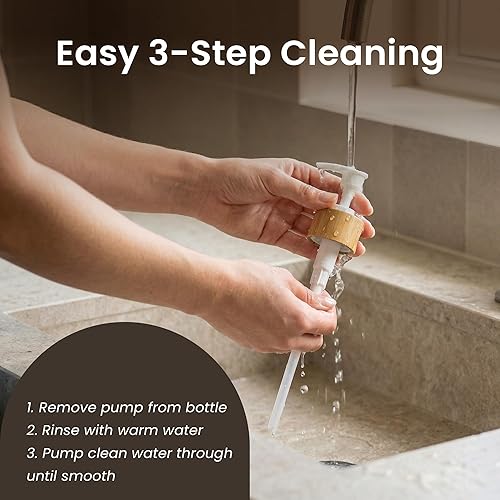 Miniatura 12 de MaisoNovo Glass Hand Soap Dispenser | Dish Soap Dispenser for Kitchen | 16.9oz Clear Bottles with White Bamboo Pump | Bathroom Lotion Dispenser