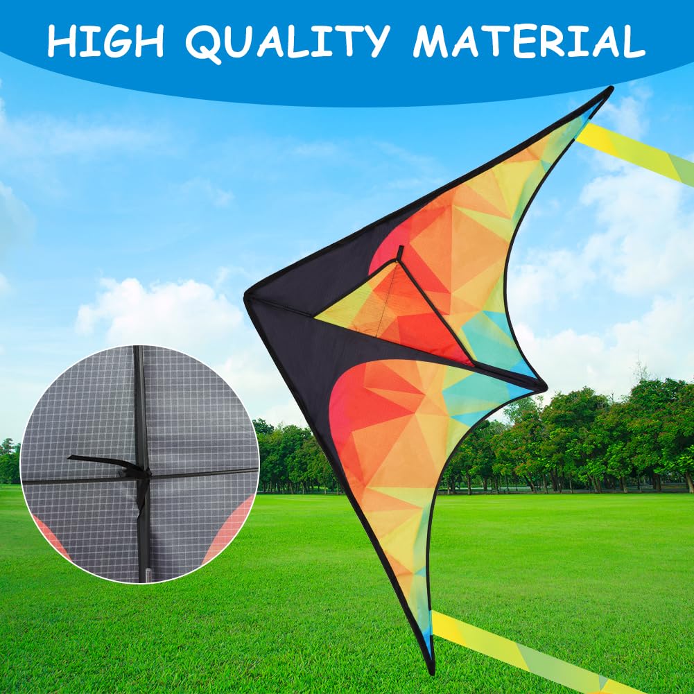 Aomig Butterfly Kite for Kids & Adults With 2M Long Tail, Single Line Colorful Large Beginner Kite for Outdoor Activities 100 * 75cm - Image 4