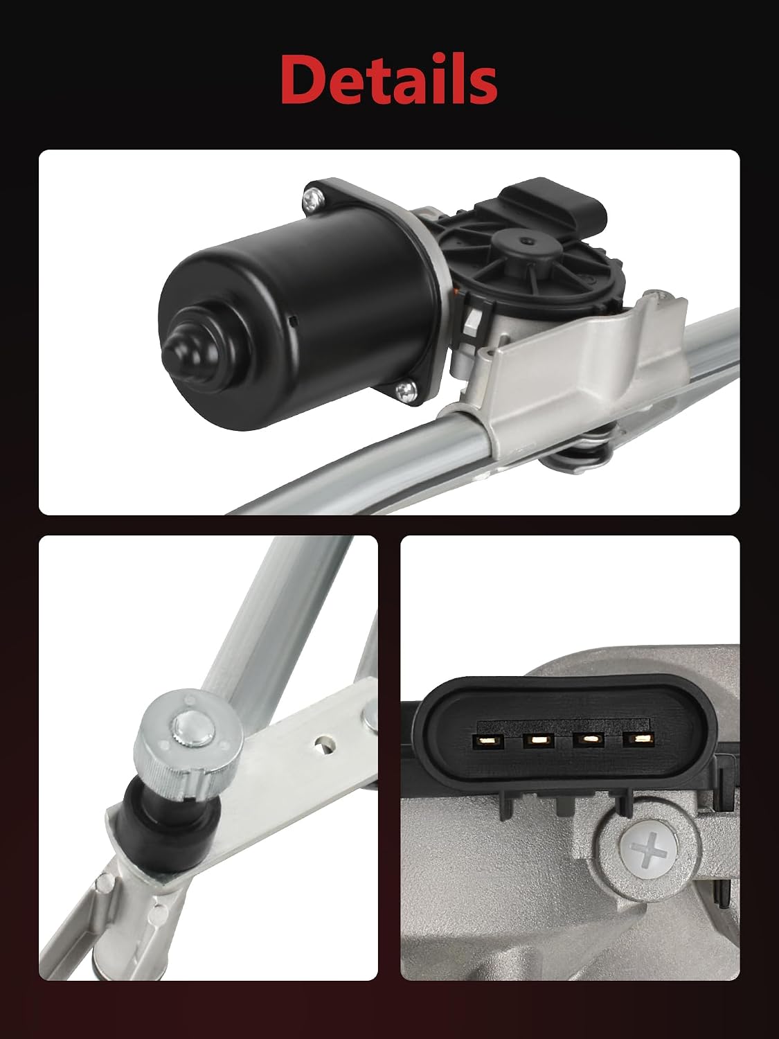 HYR Front Windshield Wiper Motor and Linkage Assembly Compatible with Dodge Ram 1500 2005-2008 Ram 2500 2005-2009 Ram 3500 2005-2010 Ram 4500/5500 2008-2010, Replaces 602-118 602118 55077098AL