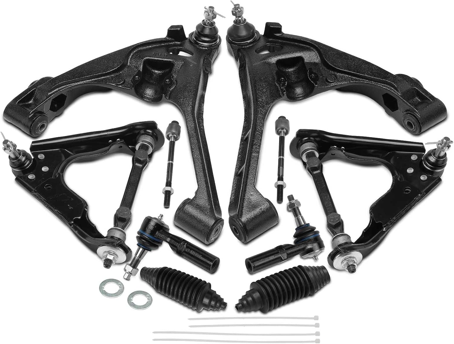 APremium 10Pcs Front Suspension Kit, Upper Lower Control