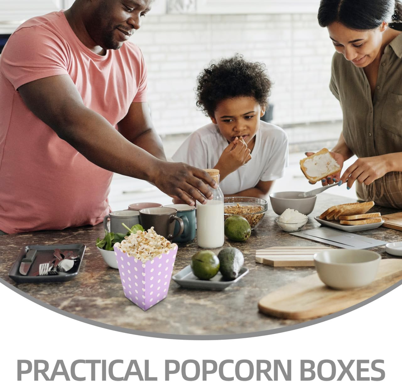 Zerodeko 24pcs Boxes Paper Popcorn Buckets Square Popcorn Boxes Popcorn Containers Paper Snack Boxes Popcorn Boxes Container Popcorn Holder Purple Chicken Popcorn Box European and American, medium