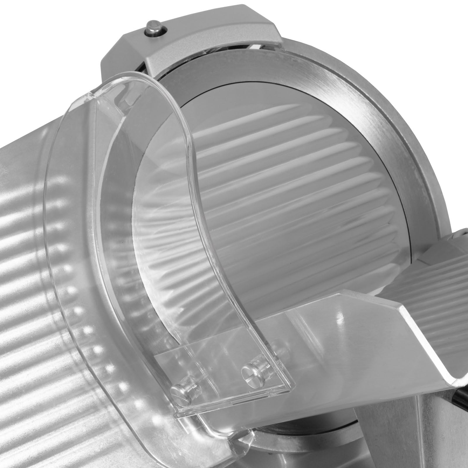 VERTES Affettatrice Elettrica Professionali con 300mm Coltello Diametro e 250 Watt, 0-15 mm di Spessore di Taglio, Interruttore di Sicurezza, Piedini in Gomma Antiscivolo, Pietra per Affilare