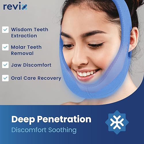 Miniatura 4 de REVIX Bolsa de hielo facial para muelas del juicio, bolsa de hielo de costura 3D para la cabeza para molestias de ATM, dolor de mandíbula, caries