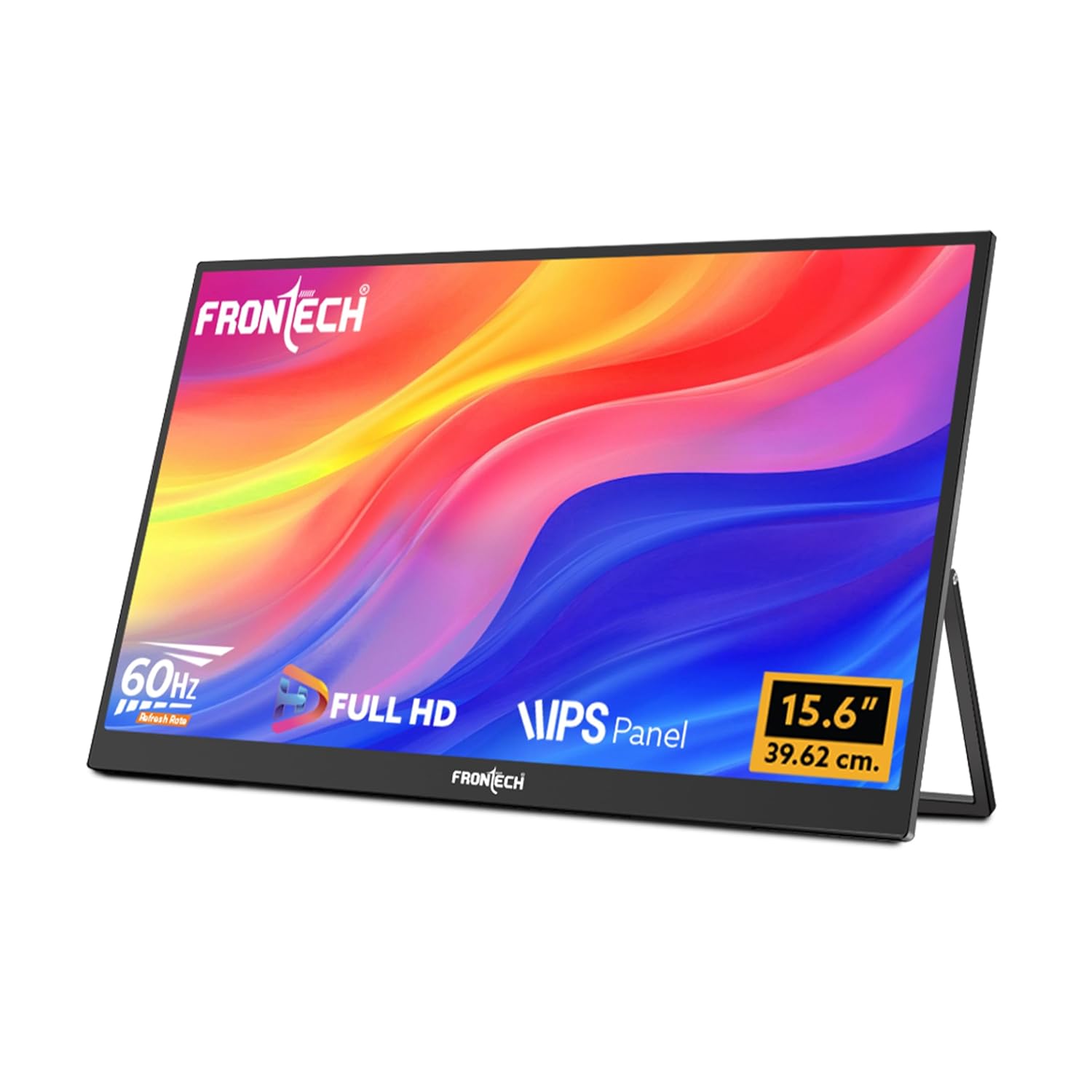 FRONTECH 15.6″ Portable LED Monitor, Full HD IPS, Dual Type-C & Mini HDMI, Built-in Speakers, 180° Stand, Works with Laptop/PS5/Switch/Phone, 1-Year Warranty (MON-0023) FRONTECH 15.6″ Portable LED Monitor, Full HD IPS, Dual Type-C & Mini HDMI, Built-in Speakers, 180° Stand, Works with Laptop/PS5/Switch/Phone, 1-Year Warranty (MON-0023)