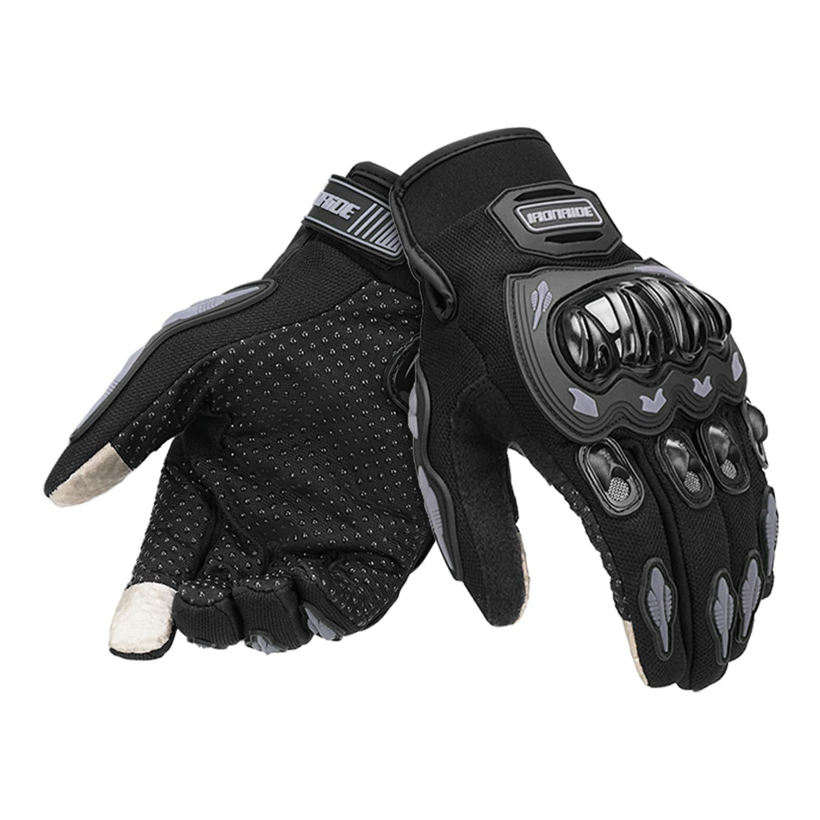 Dirt Bike Gloves for Men Full Finger with Hard Shell Palm Padding Touch Screen Anti-Slip Silicone Suitable for