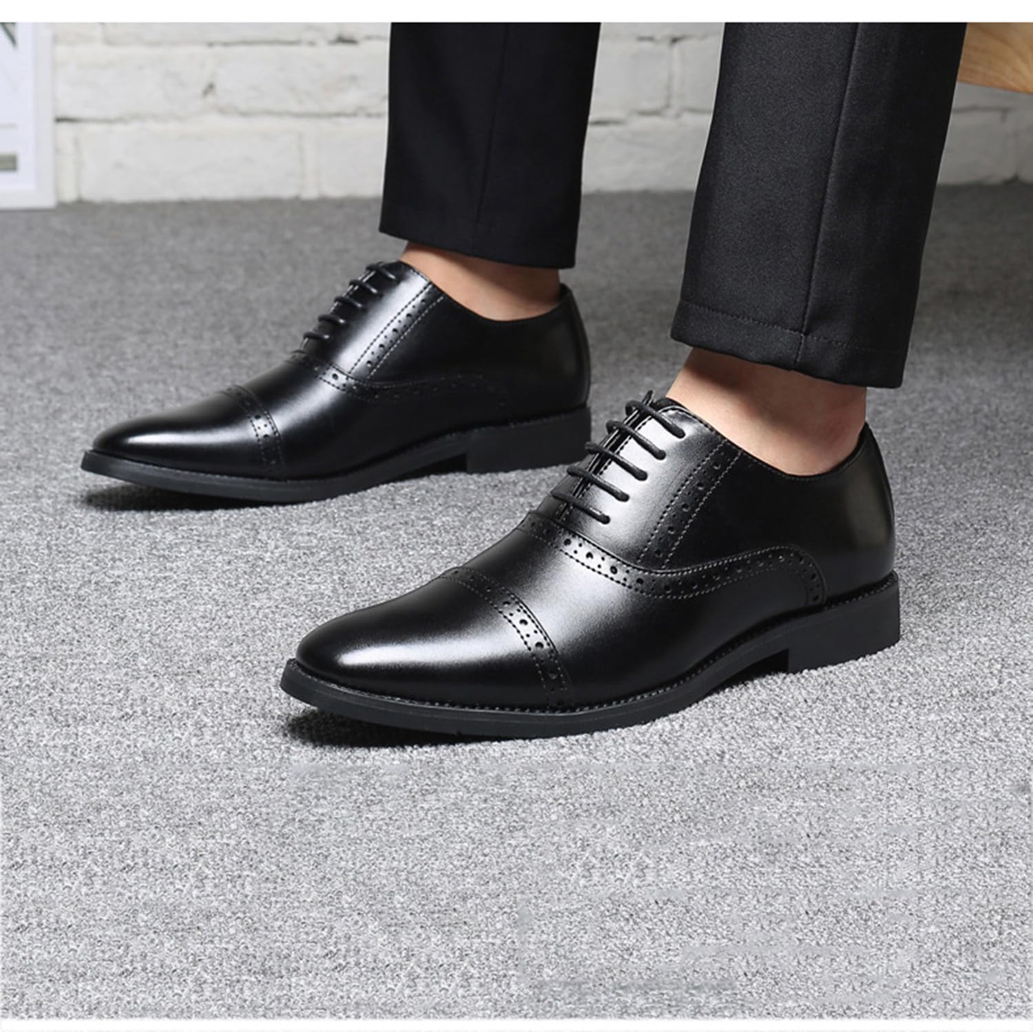 Scarpe da Cerimonia Stringate Classiche Scarpe Brogue per Uomo | Scarpe da Uomo Classiche Oxford Brogue per Scuola, Università, Ufficio, con lacci, Comode da indossare tutti i giorni