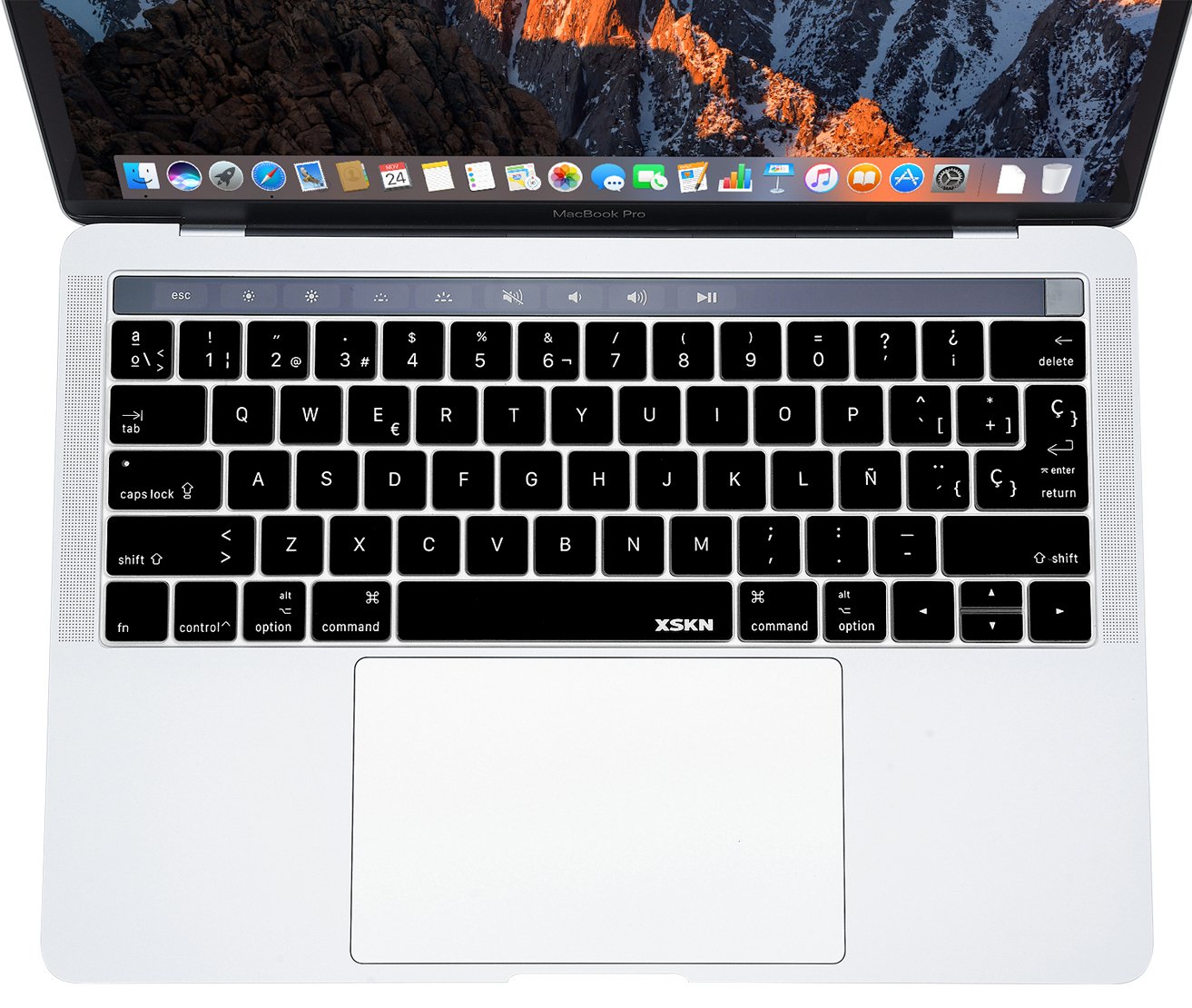 Spanish Language Keyboard Cover For MacBook Pro With Touch Bar - Silicone Skin Protection
