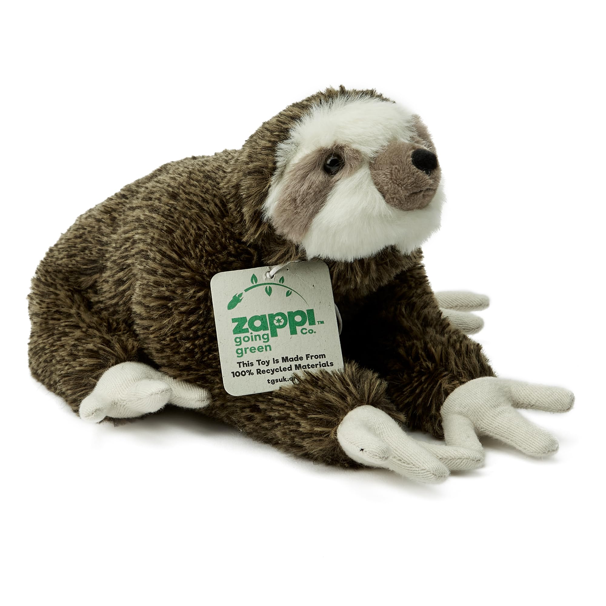 Zappi Co Ultra Soft Sloth Plush Toy (24.5cm Length) - 100% Recycled, Eco-Friendly, Newborn Gift, Realistic Lifelike