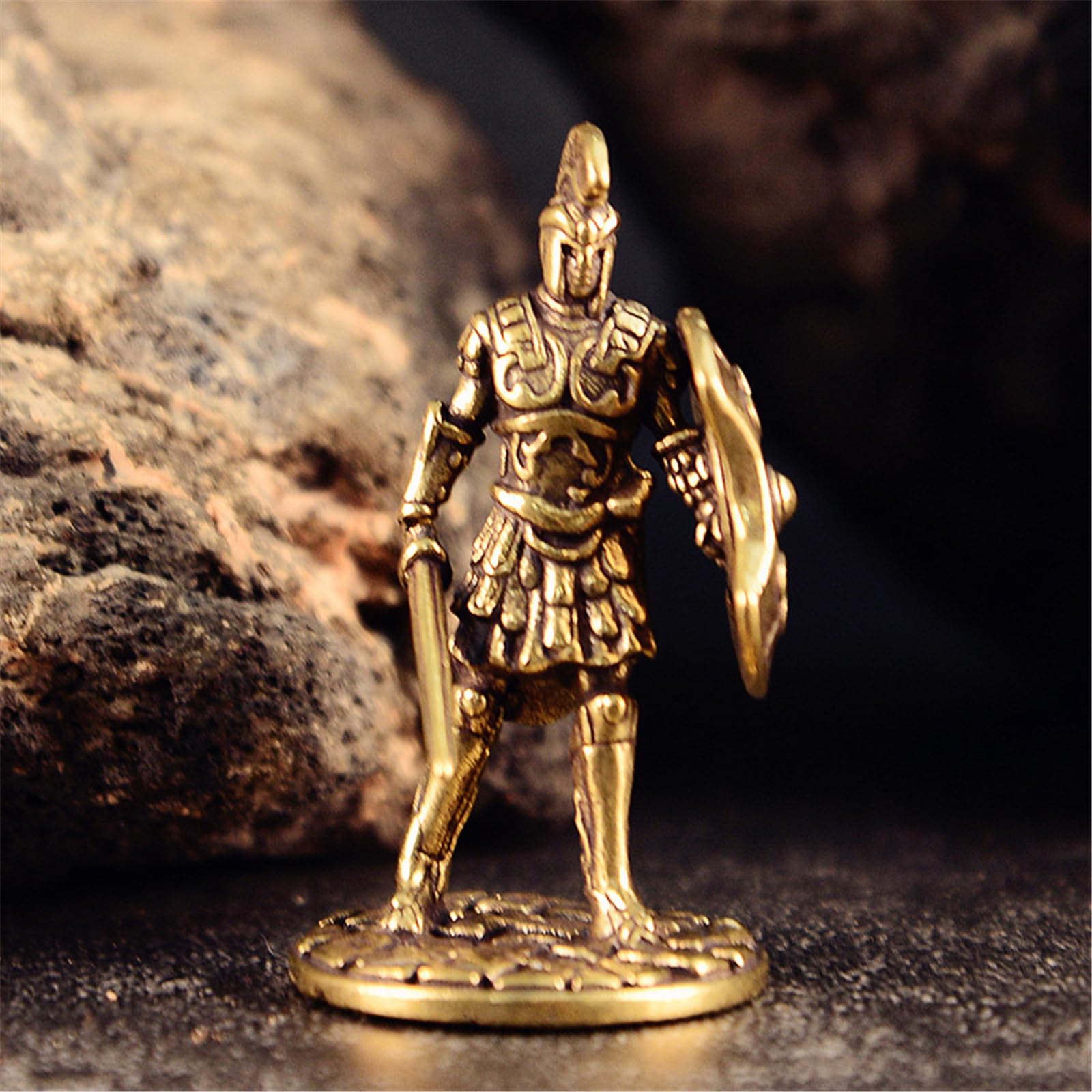 Statua di guerriero spartano, ornamentale, in ottone