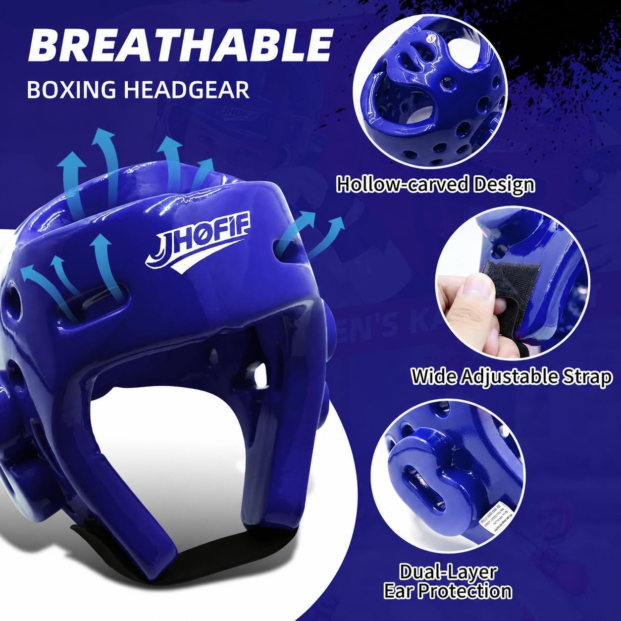 Martial Arts Karate Protective Sparring Gear Package Deal/Gift Adjustable Adult & Youth Headgear, Gloves & Kicks for MMA, Taekwondo, Boxing Training (Blue, X-Large)