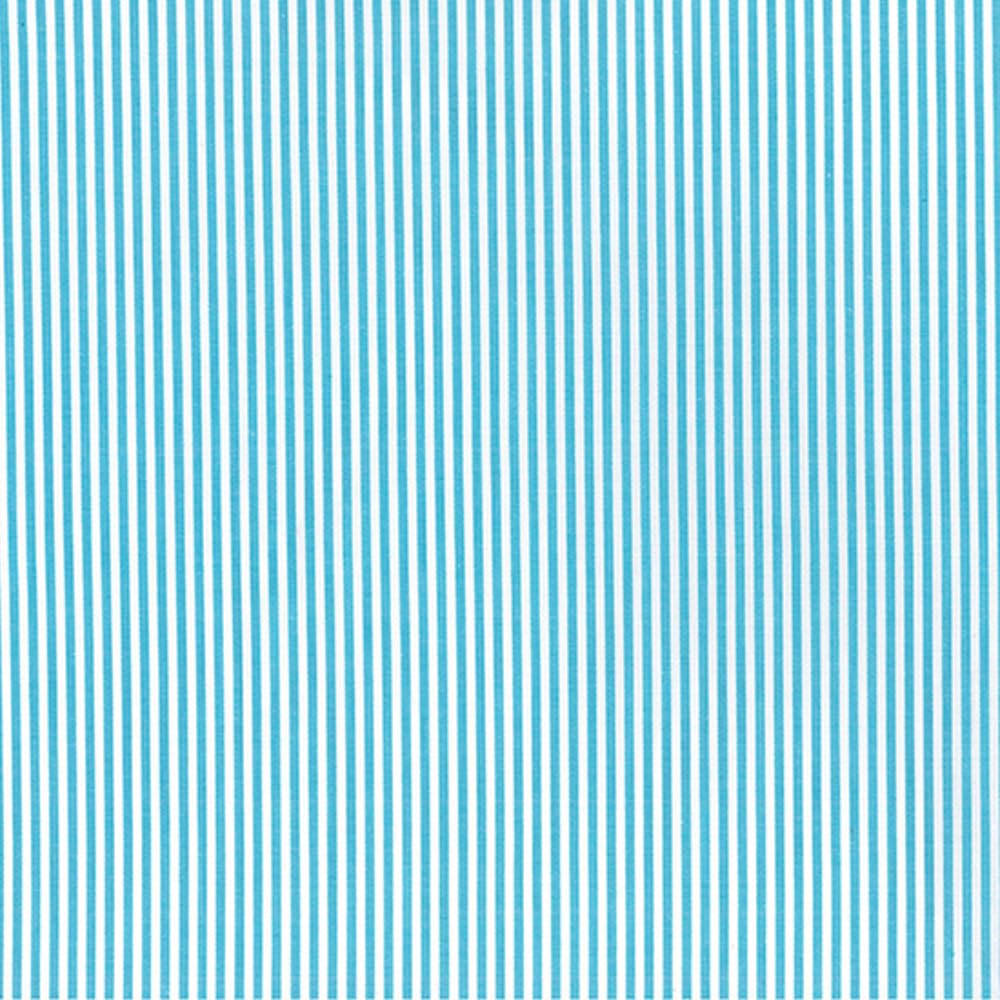 Oh Sew Crafty Limited Turquoise Chambray 100% Yarn Dyed Cotton Fabric Candy Stripes Lines 144Cm Wide (Sold Per Half Metre) (Turquoise)