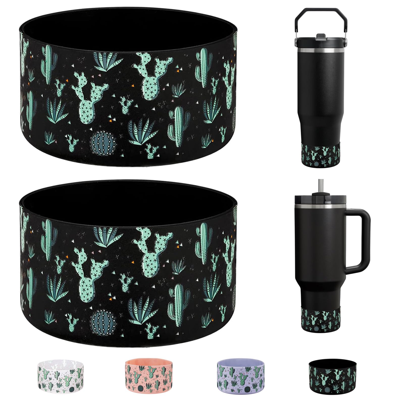 WK IEASON 2 Stück Tumbler Bottom Protector Flask Silikonmanschette für Stanley Quencher adventure 40oz & Stanley IceFlow 20oz 30oz und kompatibel mit Hydro Flask 12oz 21oz 24oz