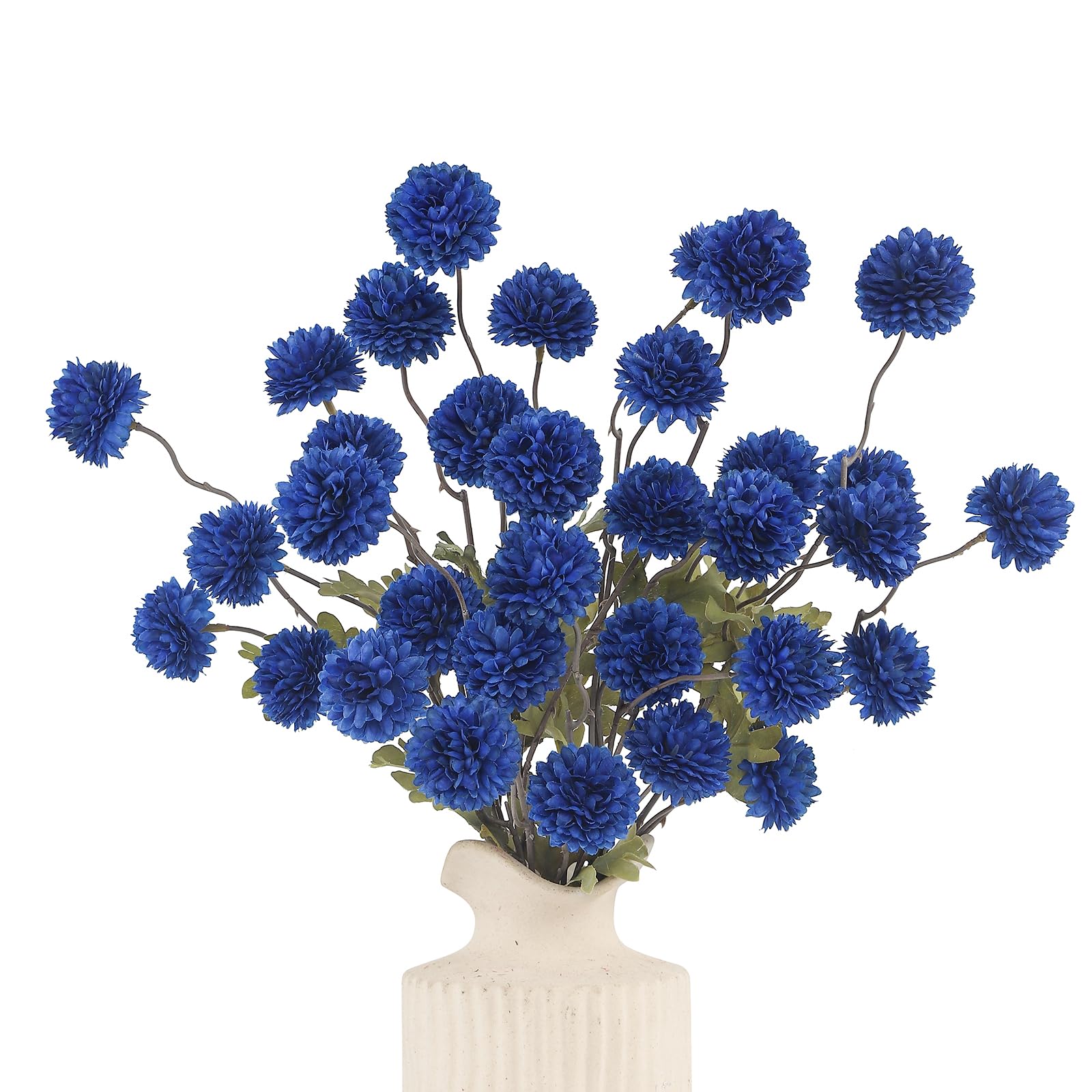 6PCS Artificial Chrysanthemum Faux Pompon Mum Ball Stems for Home Decor — image 1