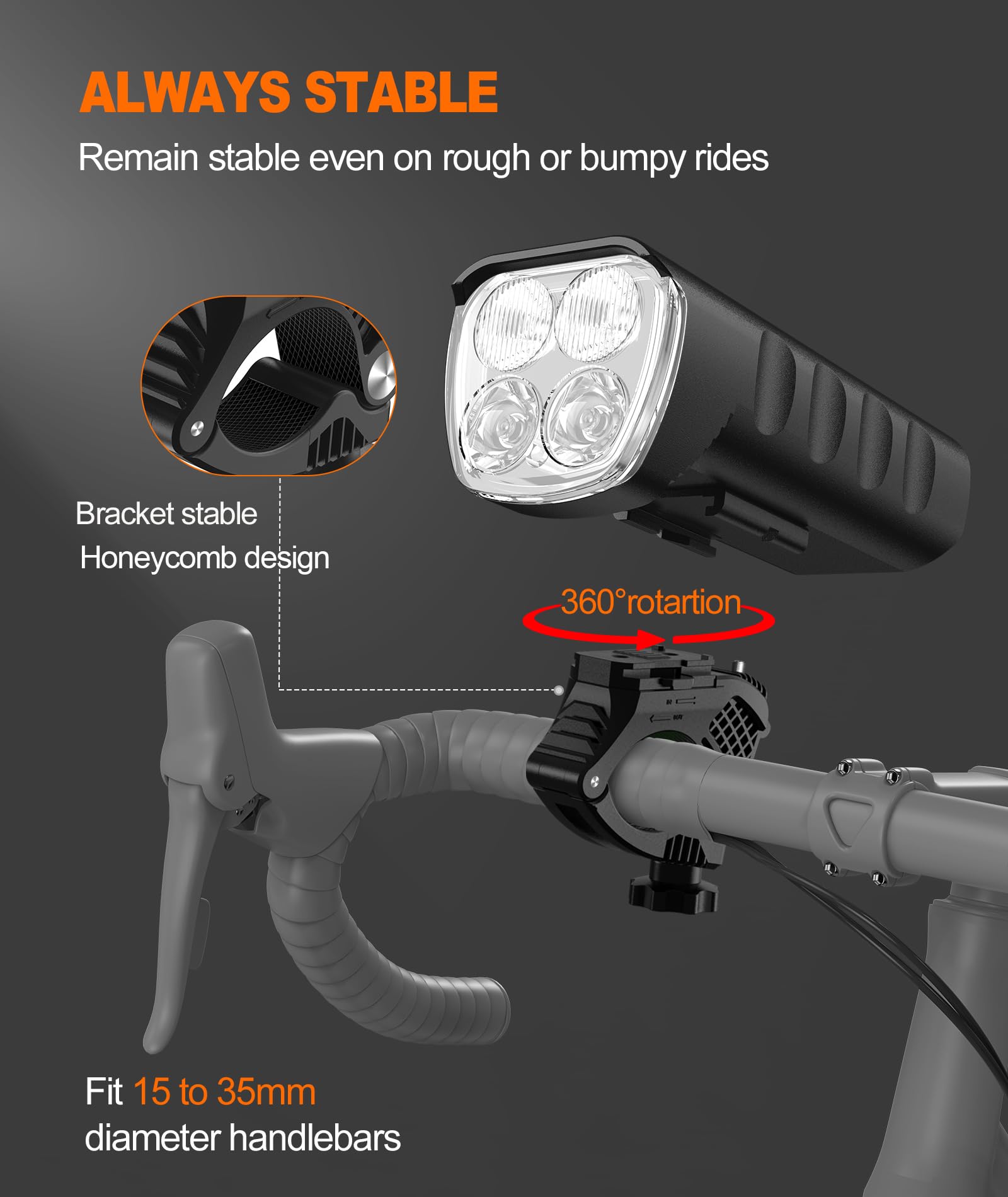 Front Bike Light Or Front Headlight And Back Taillight Set