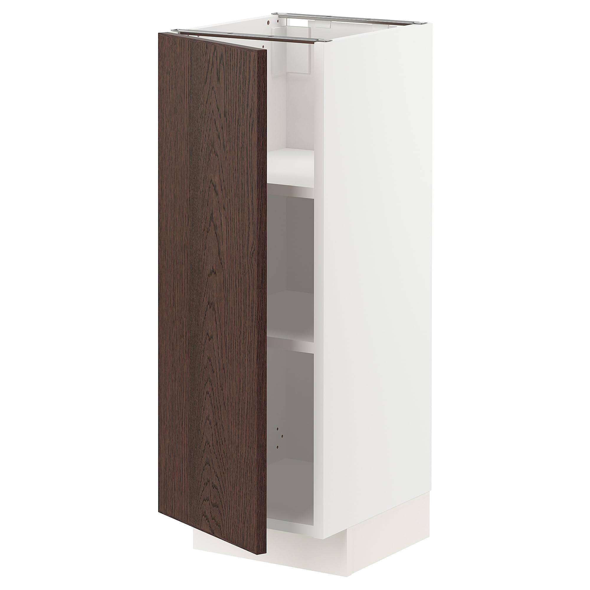 Meuble bas METOD étagères blanc marron sinarp rangement cuisine 30x37
