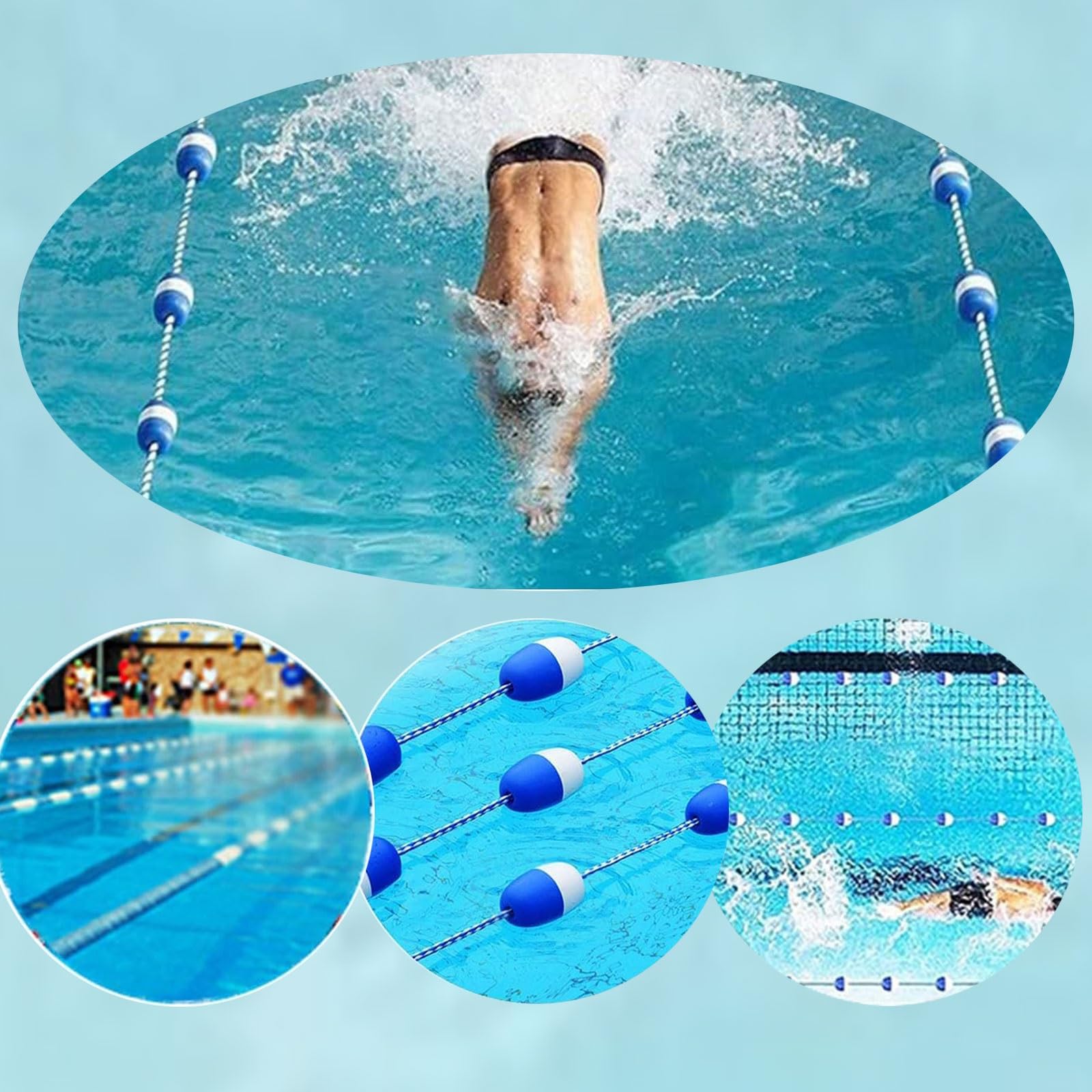Swiming Rope Swimming Rope For Pool FibroPool 50ft Safety Rope With Floats, Pre ...