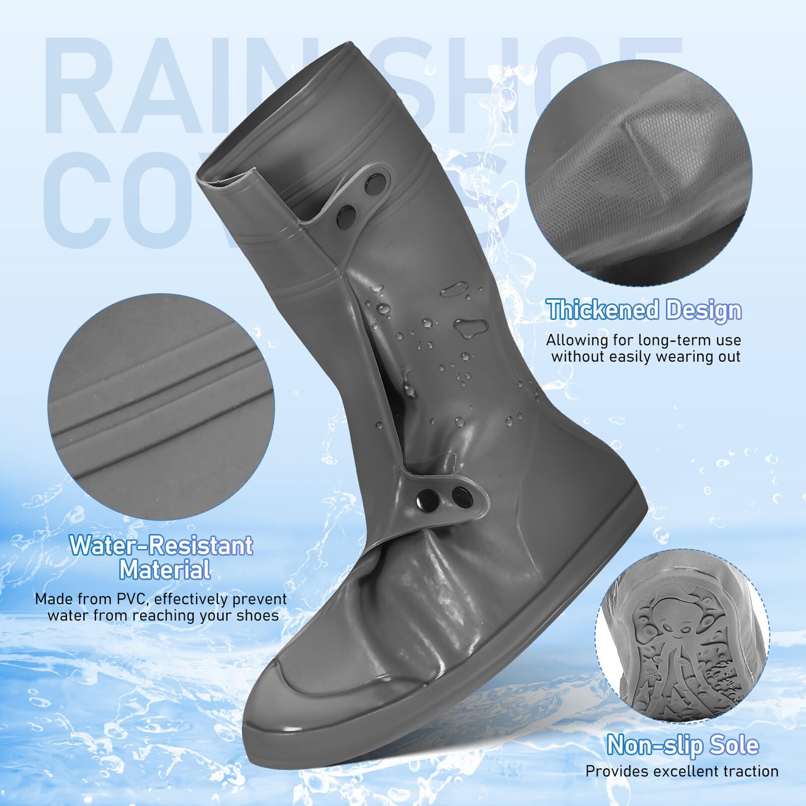 rutschfeste Schuhüberzüge 2XL 42 43 aus PVC Robuster Regenschutz für Outdoor Reise Arbeit