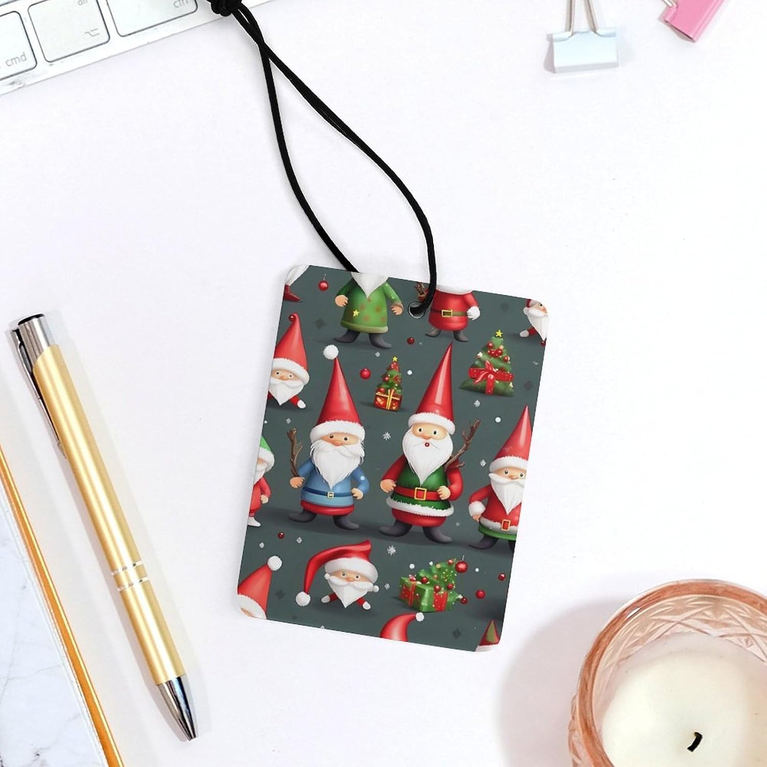Car Aromatherapy Tablets Xmas Funny Gnomes Printed Car Interior Decoration Accessories image 4
