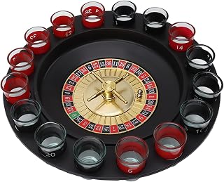 Asixxsix Conjunto de jogo de bebida estilo cassino com 2 bolas e 16 copos novidade presente festa kTV bar adereços roleta para adultos noite de jogos