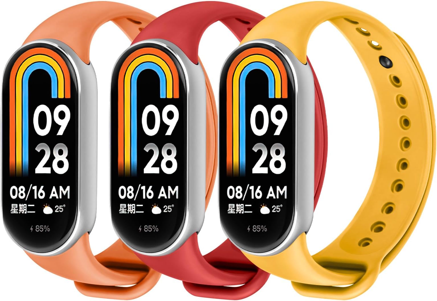 Ainiv Strap Replacement Compatible with Xiaomi Mi Band 7/Mi Band 6/Mi Band 5/Mi Band 4/Mi Band 3, 1/2/3/20pcs Silicone/Knitted/Stainless Steel Replacement Watchband Adjustable Sports Strap