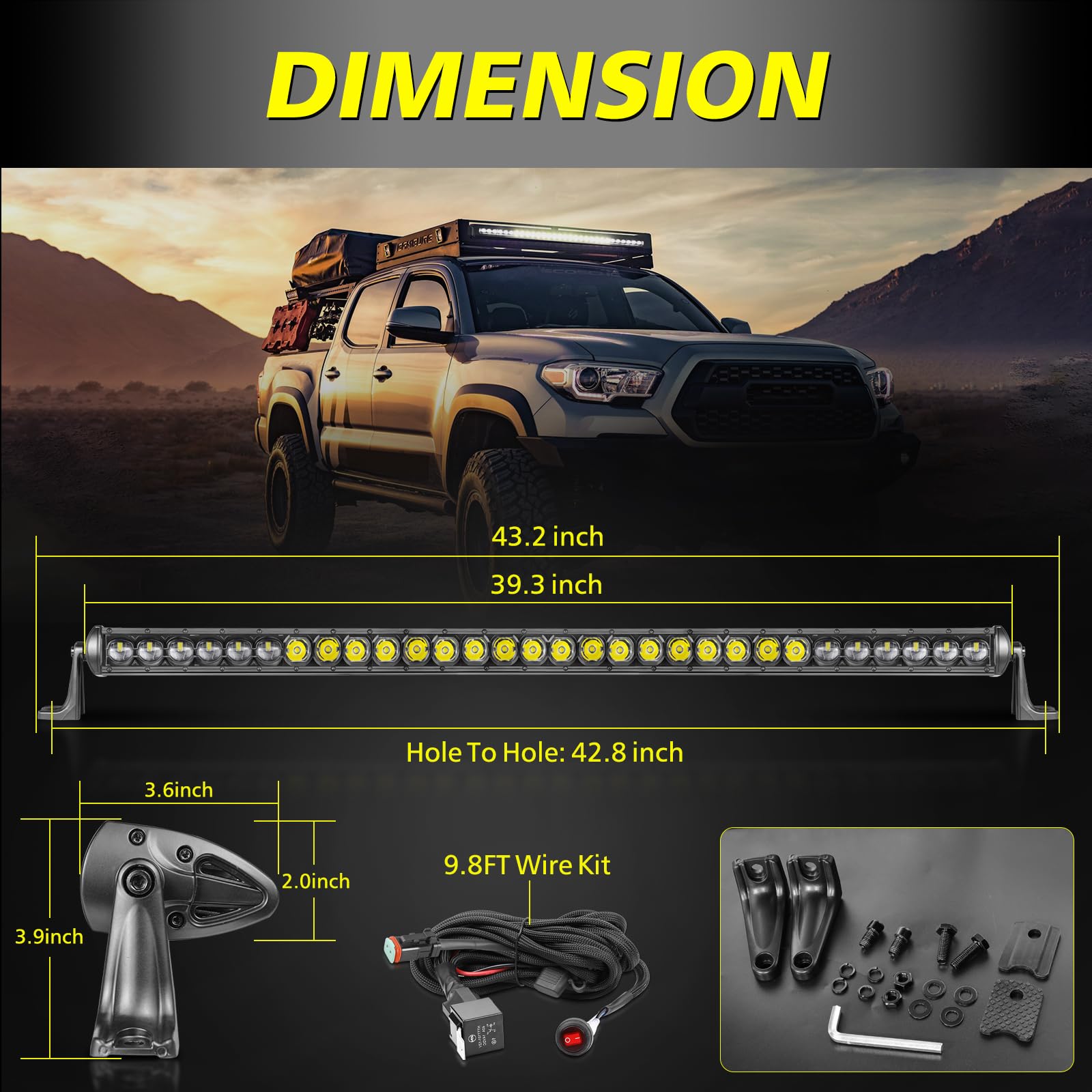 Amazon.com: AKD Part 40 Inch Single Row LED Light Bar with Wiring