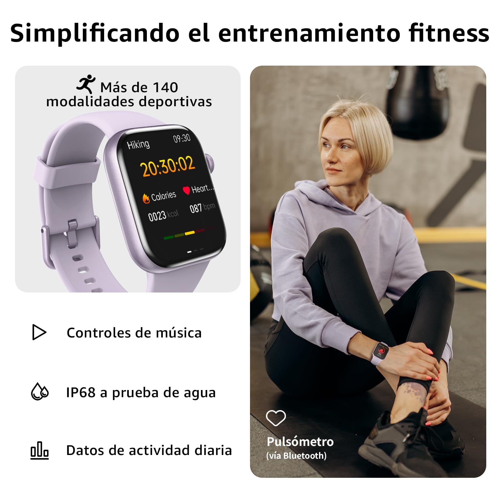 Reloj Inteligente Mujer Hombre, 1.85" Smartwatch con Llamadas Bluetooth, 140+ Modos Deportivos Smart Watch con SpO2/Pulsómetro/Monitor de Sueño/Podómetro, Impermeable IP68 Smart Watch Para Android iOS