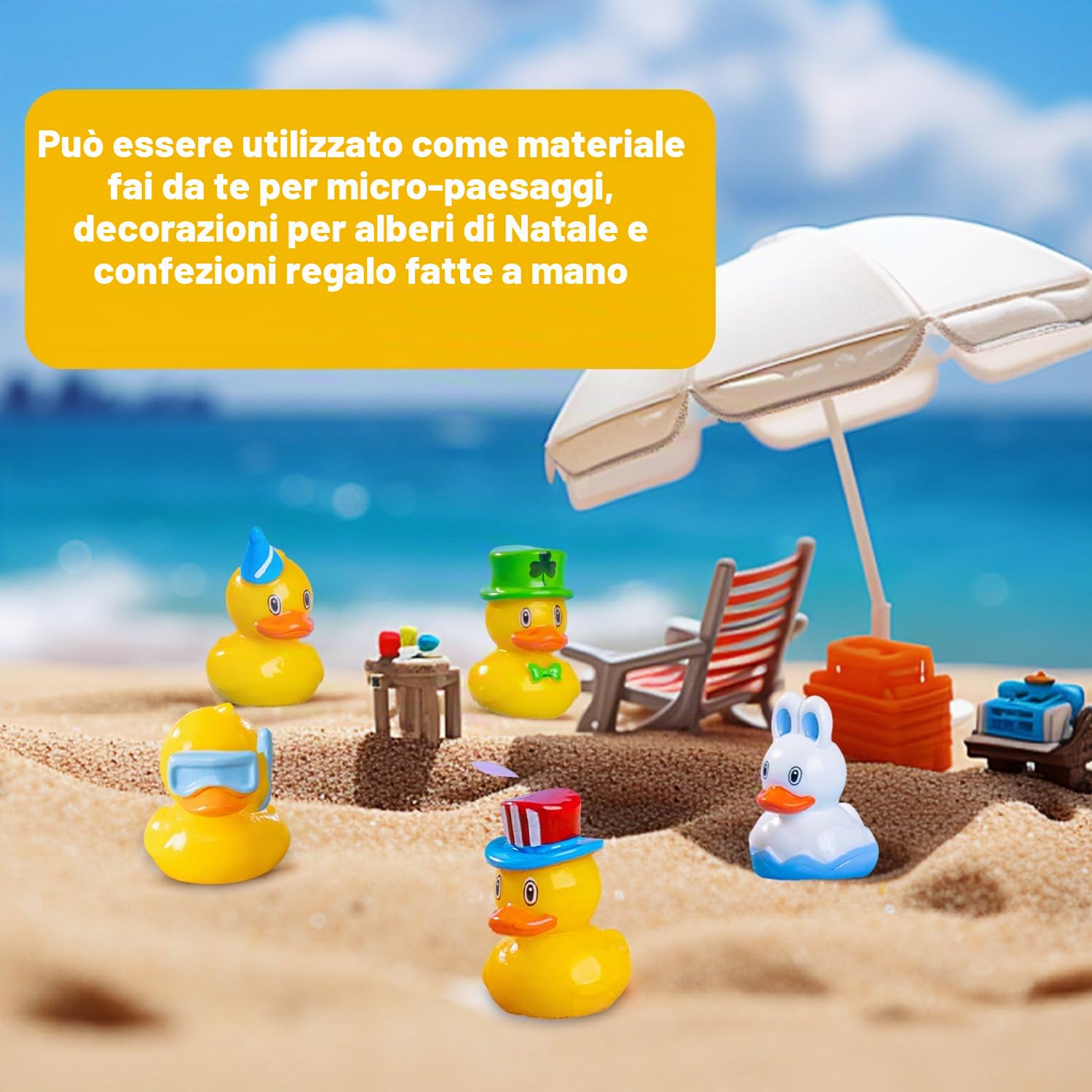 16 pezzi Mini anatre bulk piccole anatre, decorazioni in miniatura per paesaggi e decorazioni da giardino