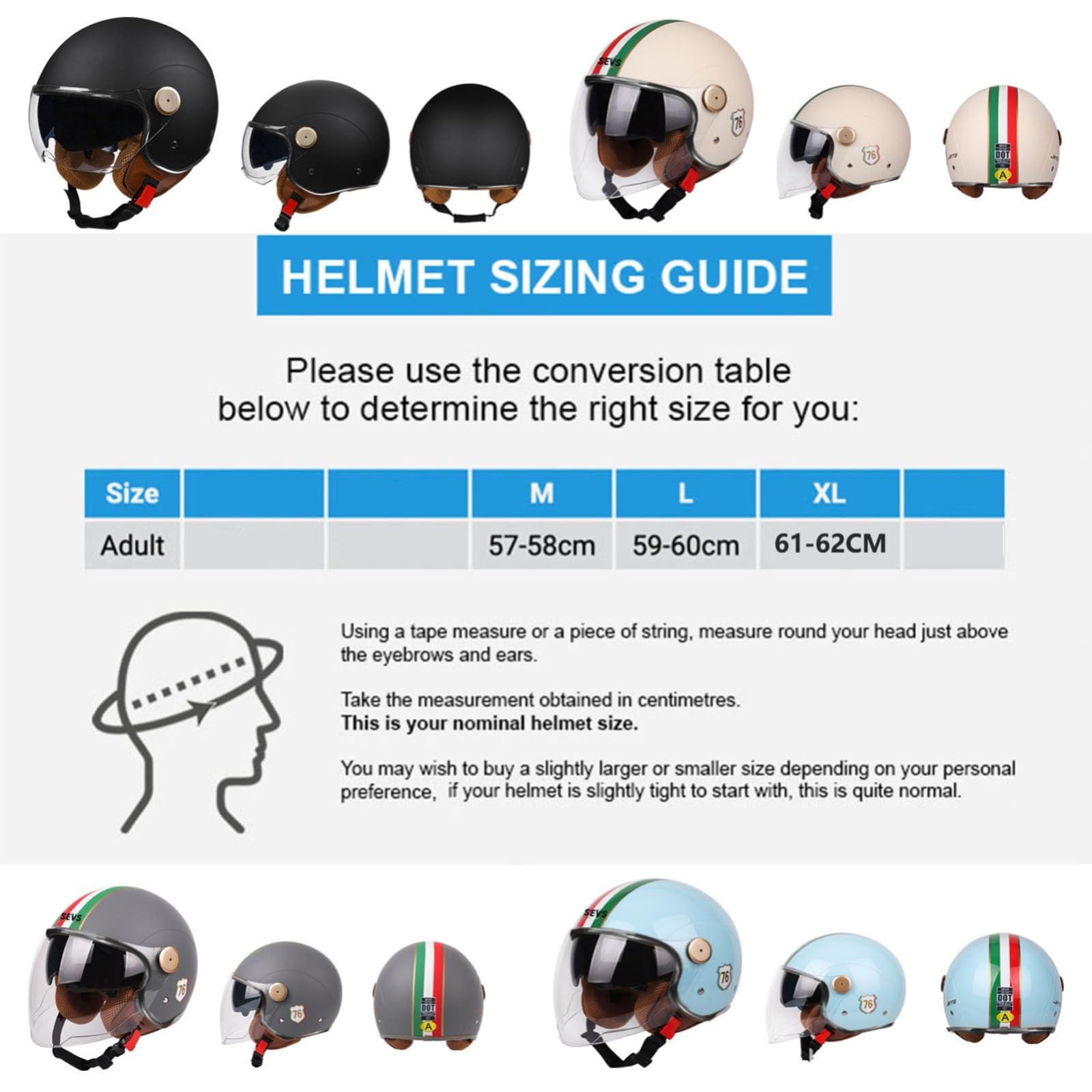 Casque De Moto Urbain, Casque Jet, Idéal pour Les Hommes Et Les Femmes,Casque De Moto Homologué ECE/Dot Demi Casque Allemand pour Vélos Motos Chopper Scooter Mobylette