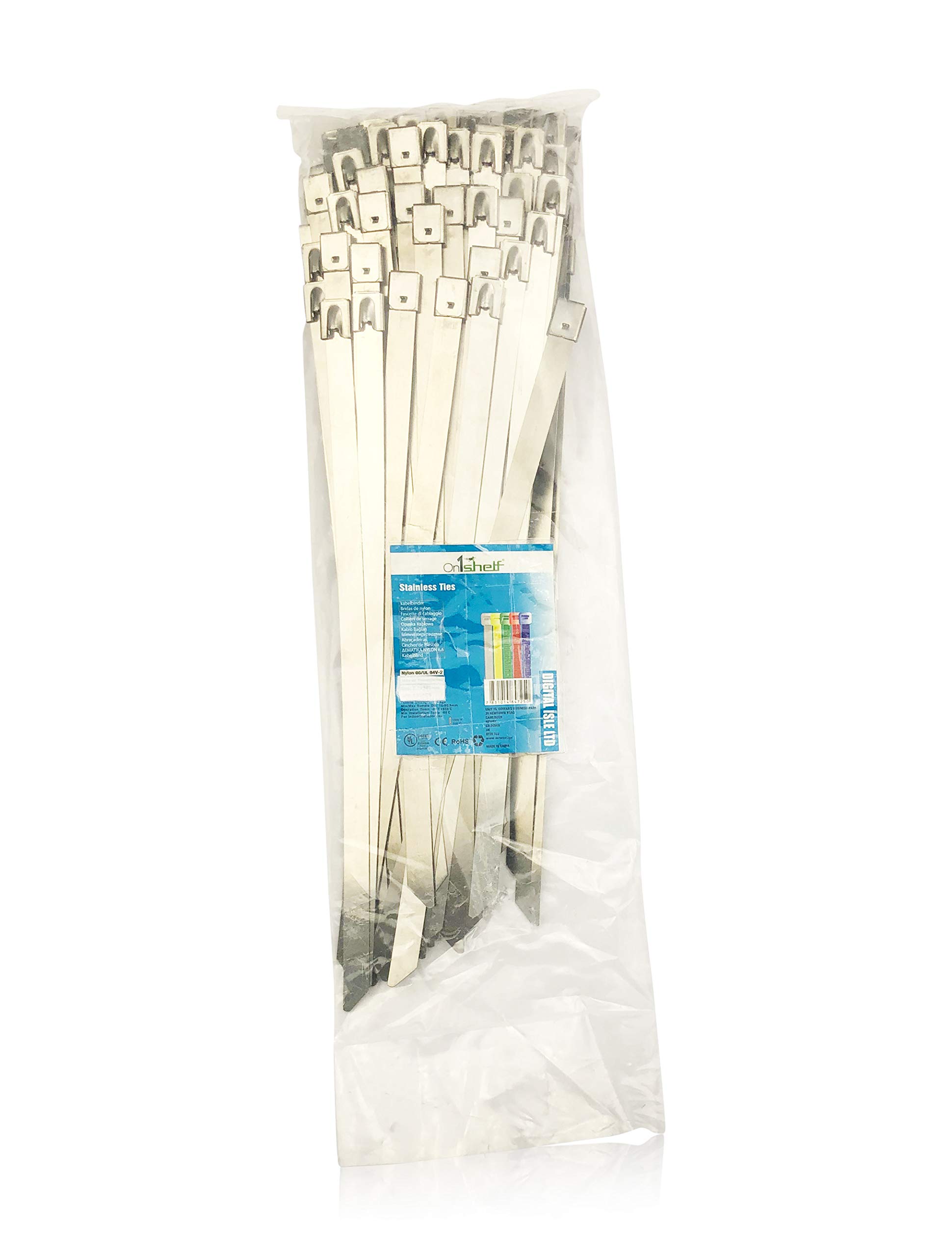 Jeu de 100 colliers de serrage en acier inoxydable SS304 très résistant - très long et très large 12mm x 300mm