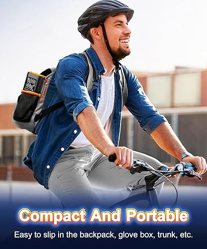 Miniatura 7 de Inflador de neumáticos portátil para automóvil, compresor de aire portátil de 160 PSI con medidor de presión de neumáticos, bomba de aire portátil