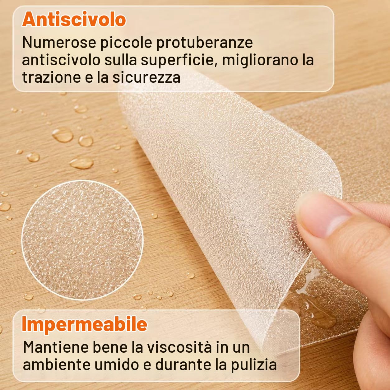 Confezione da 15 Anti-Scivolo Trasparenti per Scale, 60cm x 15cm Strisce Adesive Antiscivolo per Scale e Bagno, Nastro Antiscivolo Sicurezza Trasparenti per Bambini, Anziani per Interni ed Esterni